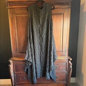 IC COLLECTION Textured Black Asymmetrical Dress